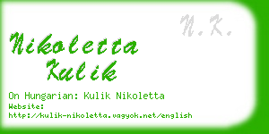 nikoletta kulik business card